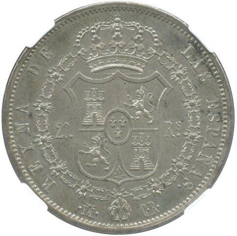 イザベラ2世 20レアル銀貨 マドリード鋳 1837年