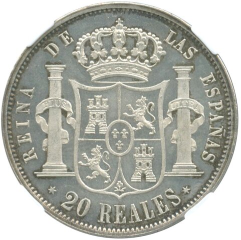 イザベラ2世 20レアル銀貨 マドリード鋳 1850年