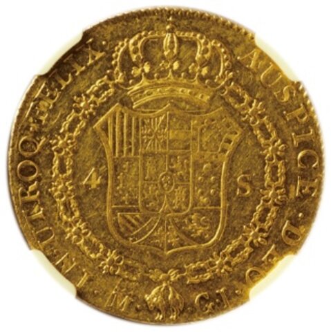 フェルディナンド7世 4エスクード金貨 1820年
