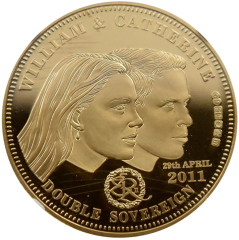 エリザベス2世 2ソブリン 金貨 ウィリアム王子とキャサリン妃ご成婚記念 2011年