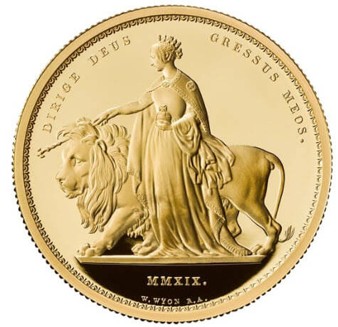 エリザベス2世 ウナとライオン 200ポンド金貨 2019年