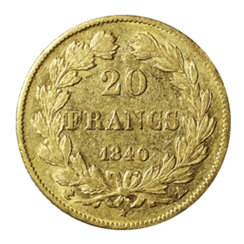 ルイ・フィリップ1世 20フラン金貨 1840年