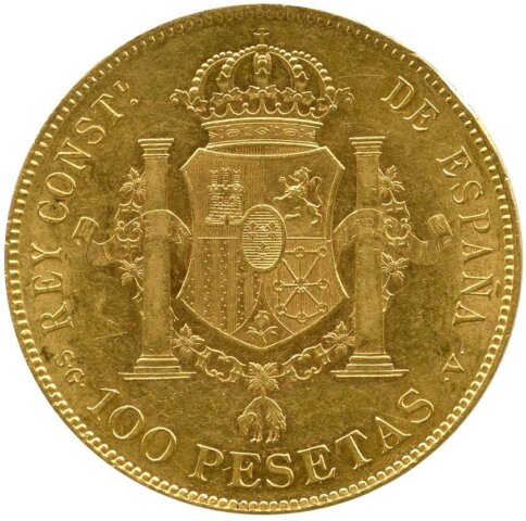 アルフォンソ13世 100ペセタ金貨 1897年
