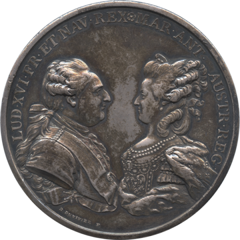ルイ16世＆マリー・アントワネット 銀メダル 1781年