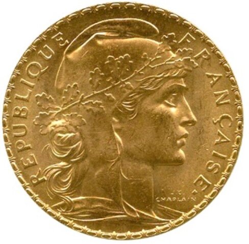 マリアンヌ 20フラン金貨 1910年