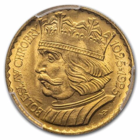 ボレスワフ1世 （崩御900年記念）10ズロッチ金貨 1925年