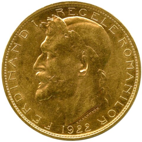 ルーマニア フェルディナンド1世 100レイ金貨 1922年