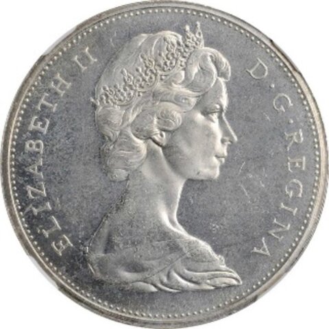 エリザベス2世 1ドル銀貨（オタワ鋳） 1966年