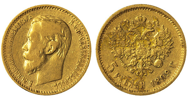 ニコライ2世 5ルーブル金貨 1902年