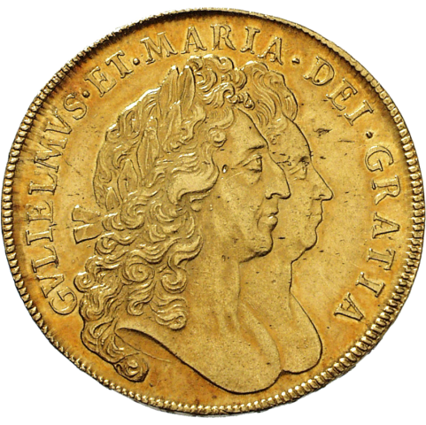 ウィリアム3世 メアリー2世 5ギニー金貨 1692年