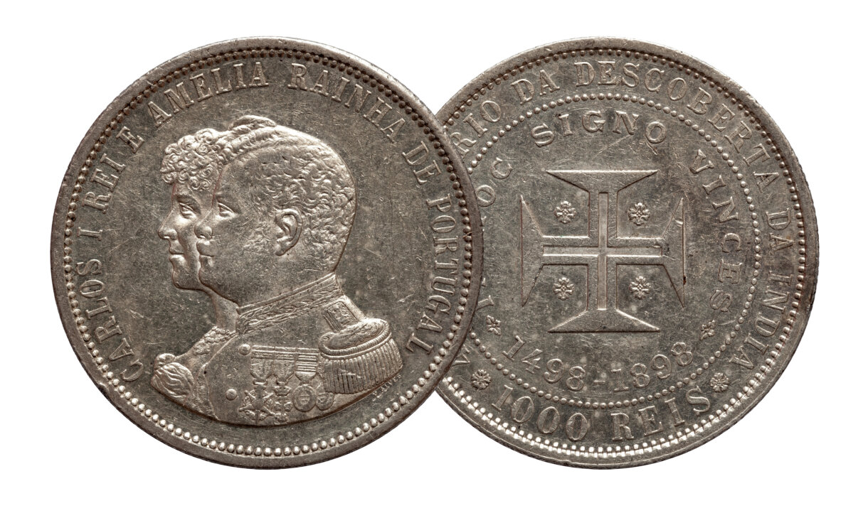 カルロス1世 1000レイス銀貨 インド航路発見400年記念