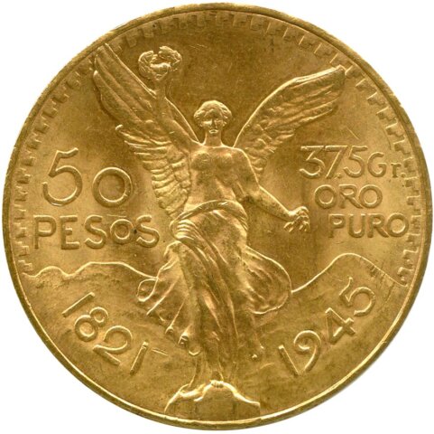 メキシコ 50ペソ金貨 1945年