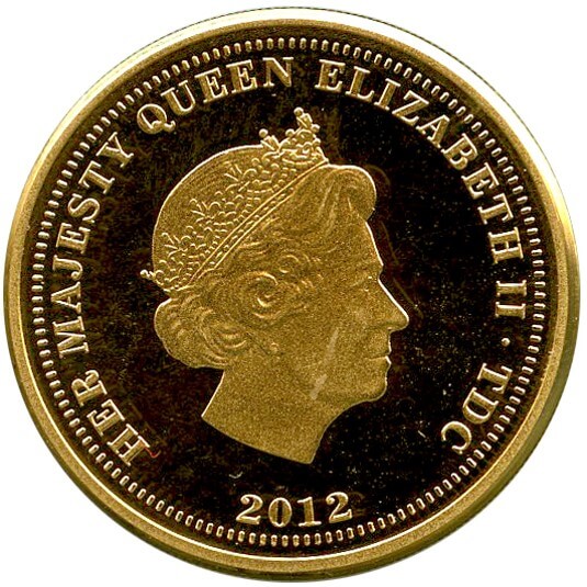 トリスタンダクーニャ ダイヤモンドジュビリー ヴィクトリア&エリザベス2世 1ソボレン金貨 2012年