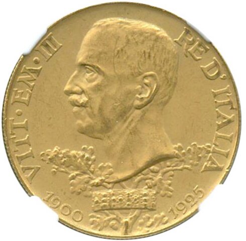 イタリア王国 ヴィットリオ・エマヌエレ3世 100リレ金貨 1925年