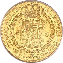 コロンビア カルロス3世 8エスクード金貨 1786年