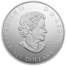 カナダ エリザベス2世 ローリンググリズリー 125ドル銀貨 2016年