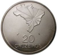 ブラジル 独立150周年 20クルゼイロ銀貨 1972年