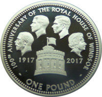 トリスタンダクーニャ ウィンザー家生誕100周年記念 1ポンド銀貨 2017年