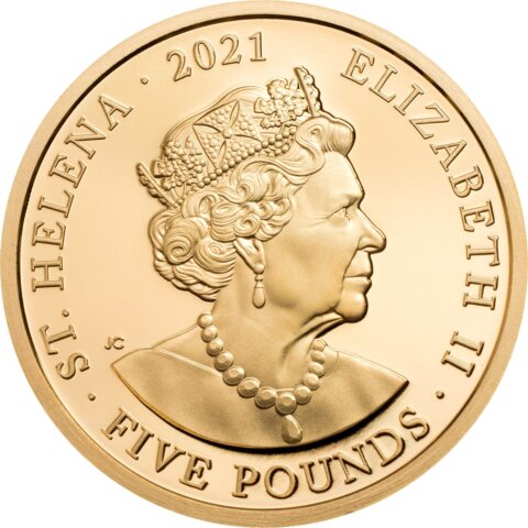 セントヘレナ エリザベス2世とナポレオン・ボナパルト 5ポンド金貨 2021年
